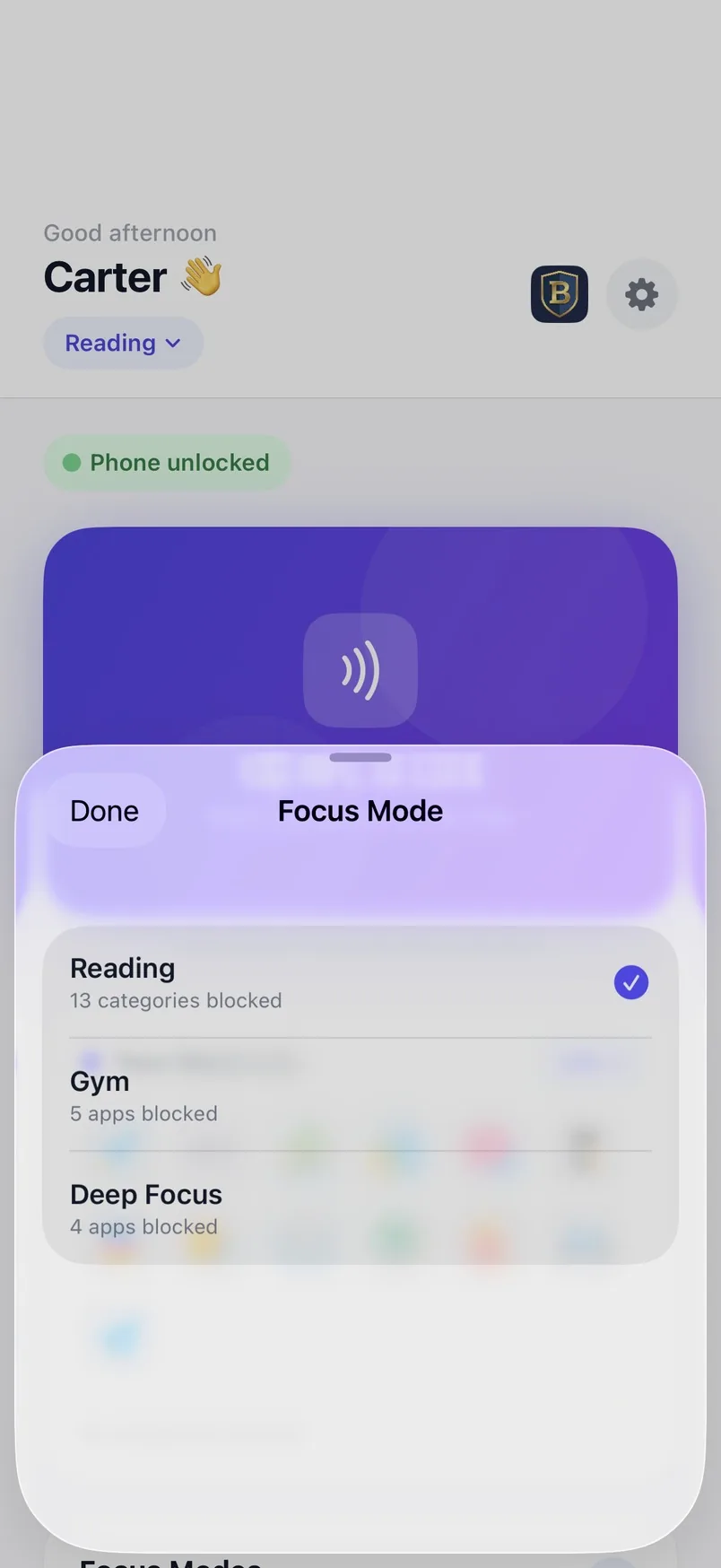Focus modes